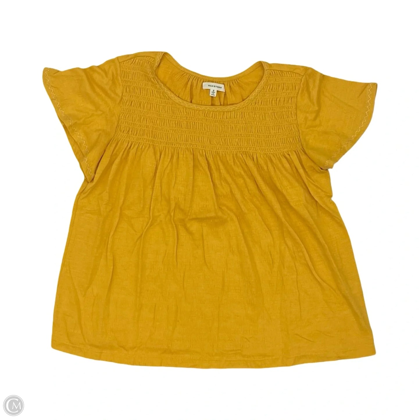 Top Short Sleeve By Max Studio In Yellow, Size: S