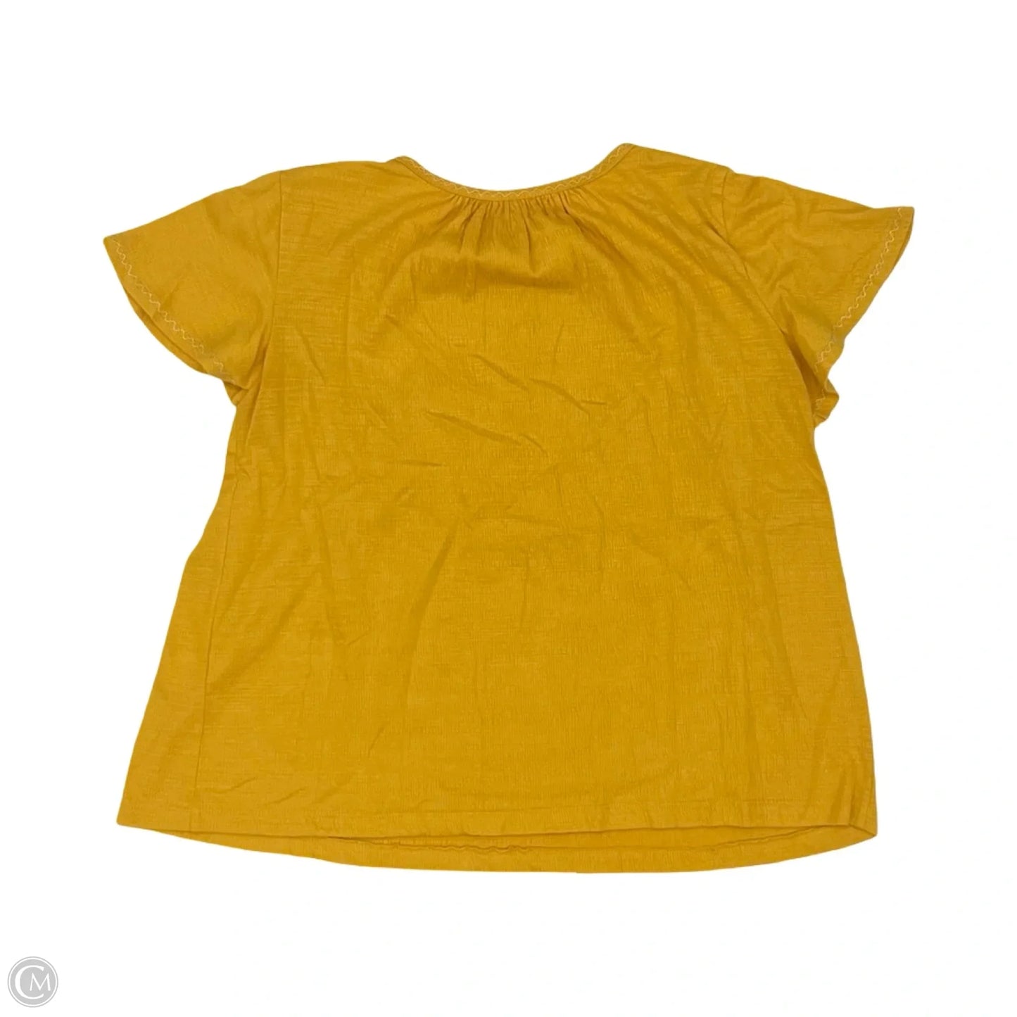 Top Short Sleeve By Max Studio In Yellow, Size: S