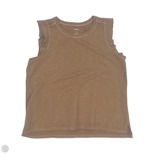 Top Sleeveless By Sonoma In Tan, Size: L
