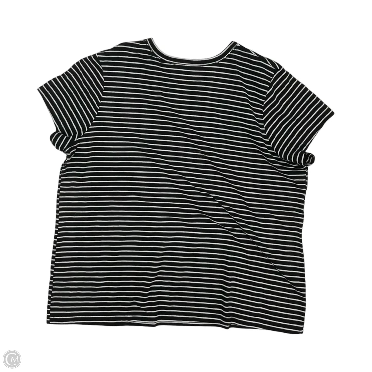 Top Short Sleeve By Time And Tru In Black & White, Size: Xxl