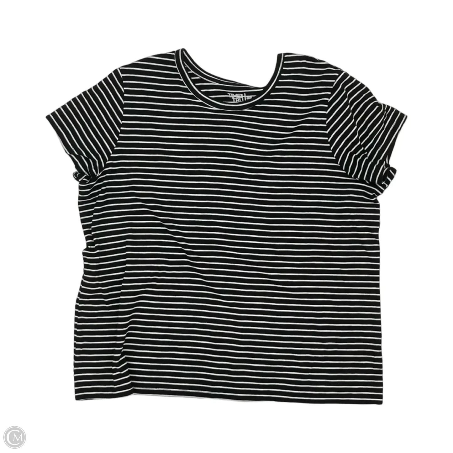 Top Short Sleeve By Time And Tru In Black & White, Size: Xxl