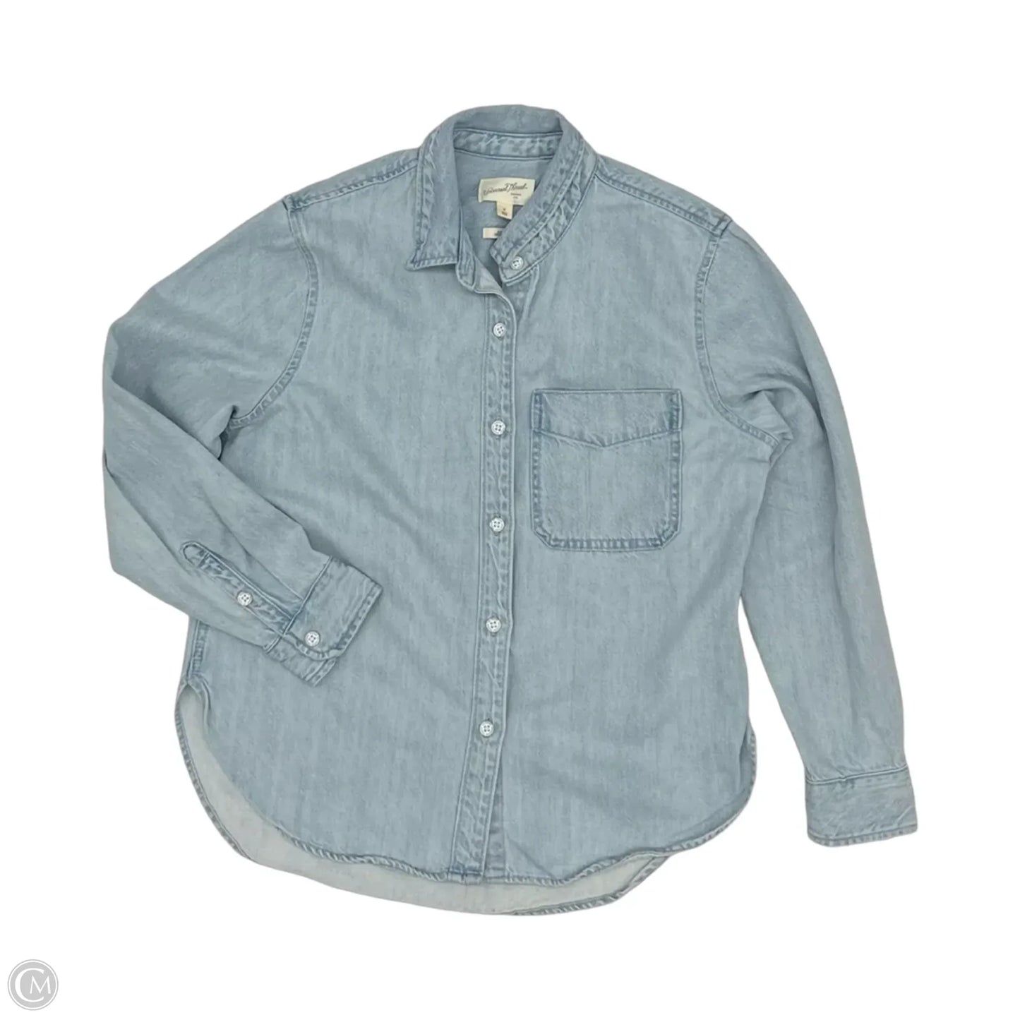 Jacket Shirt By Universal Thread In Blue Denim, Size: M