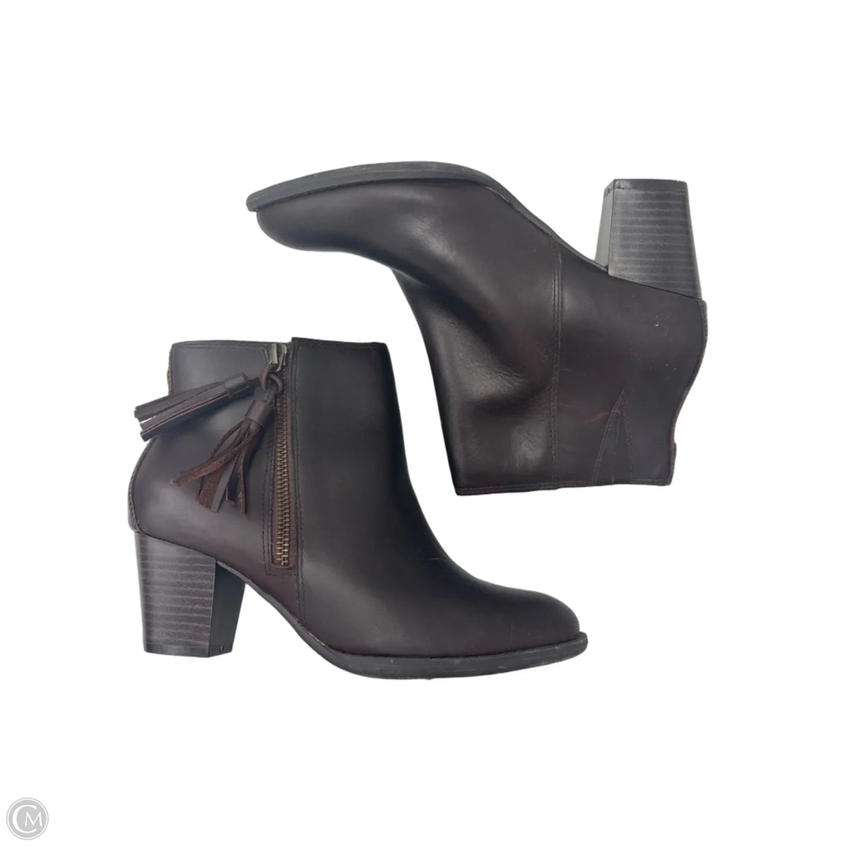 Boots Ankle Heels By Vionic In Brown, Size: 7