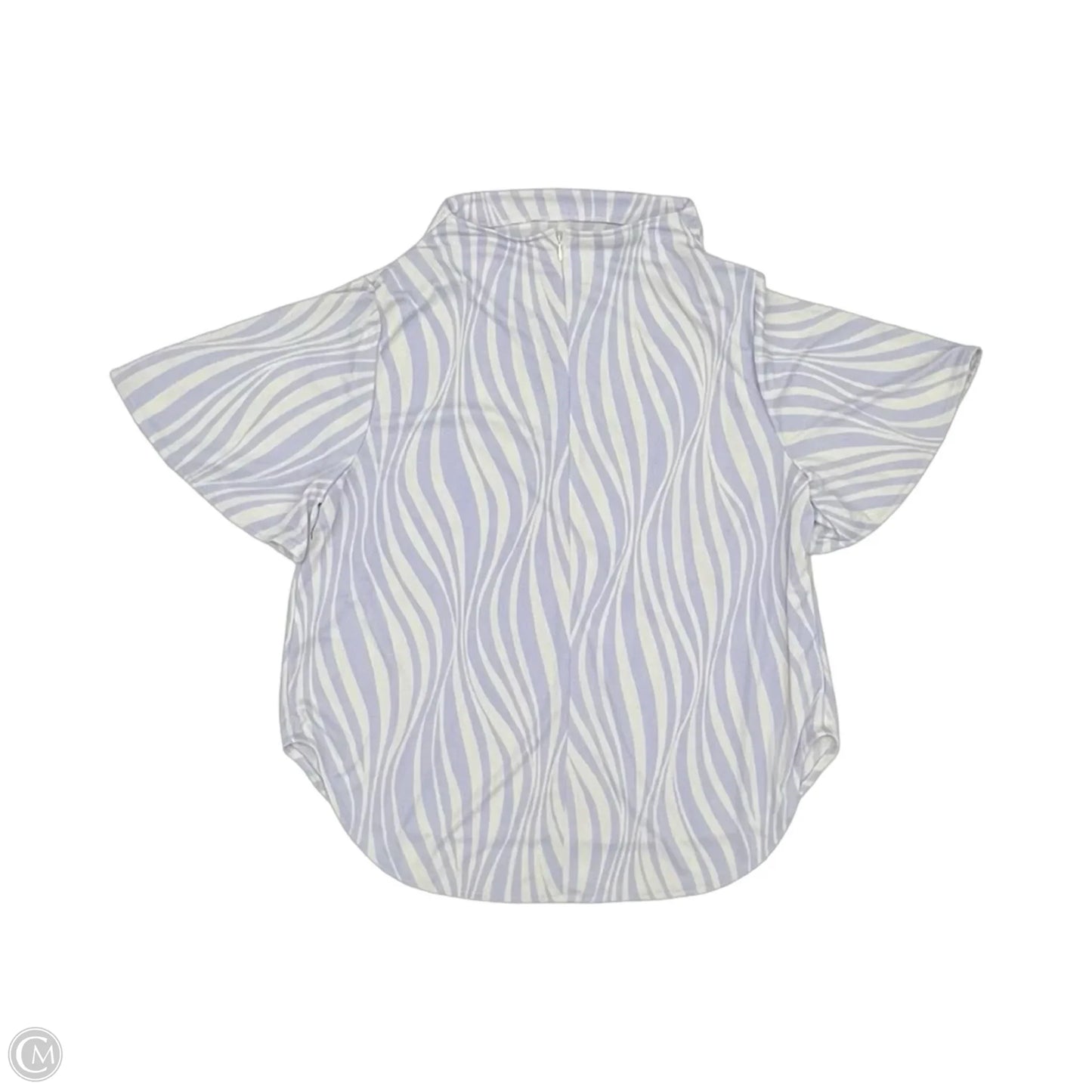 Blouse Short Sleeve By Alfani In Purple & White, Size: Xl