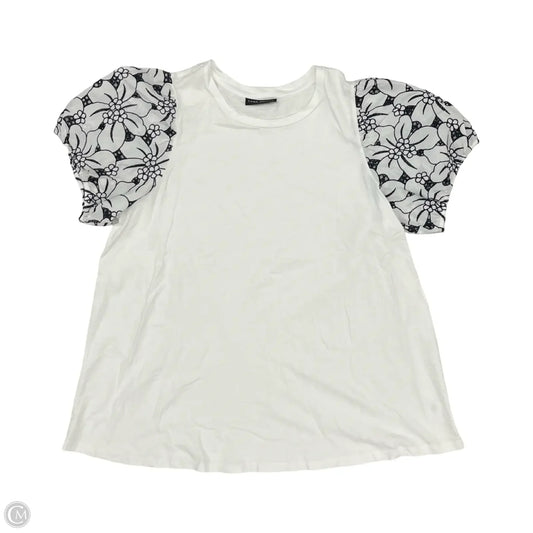 Top Short Sleeve By Lane Bryant In White, Size: 1x