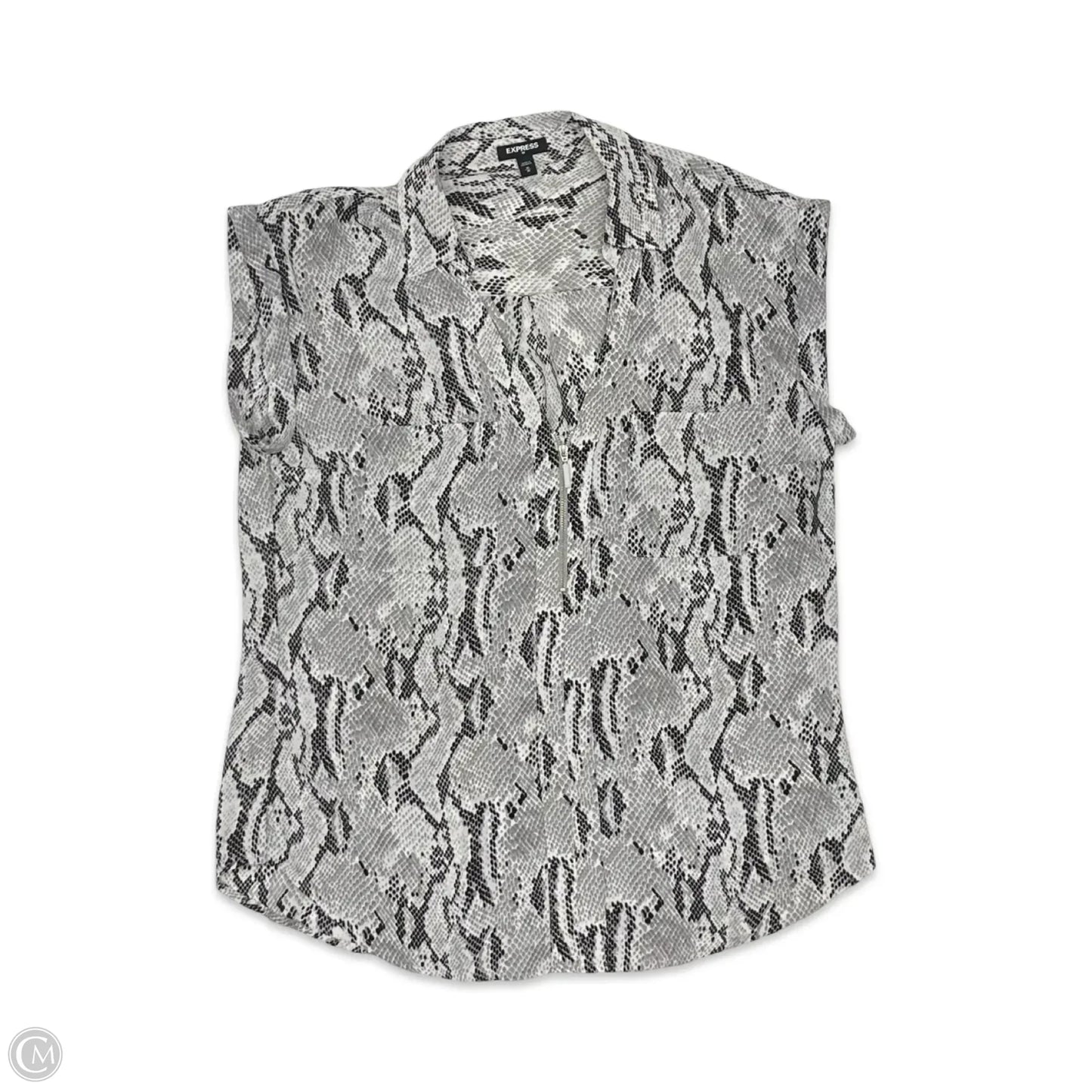Blouse Sleeveless By Express In Snakeskin Print, Size: M