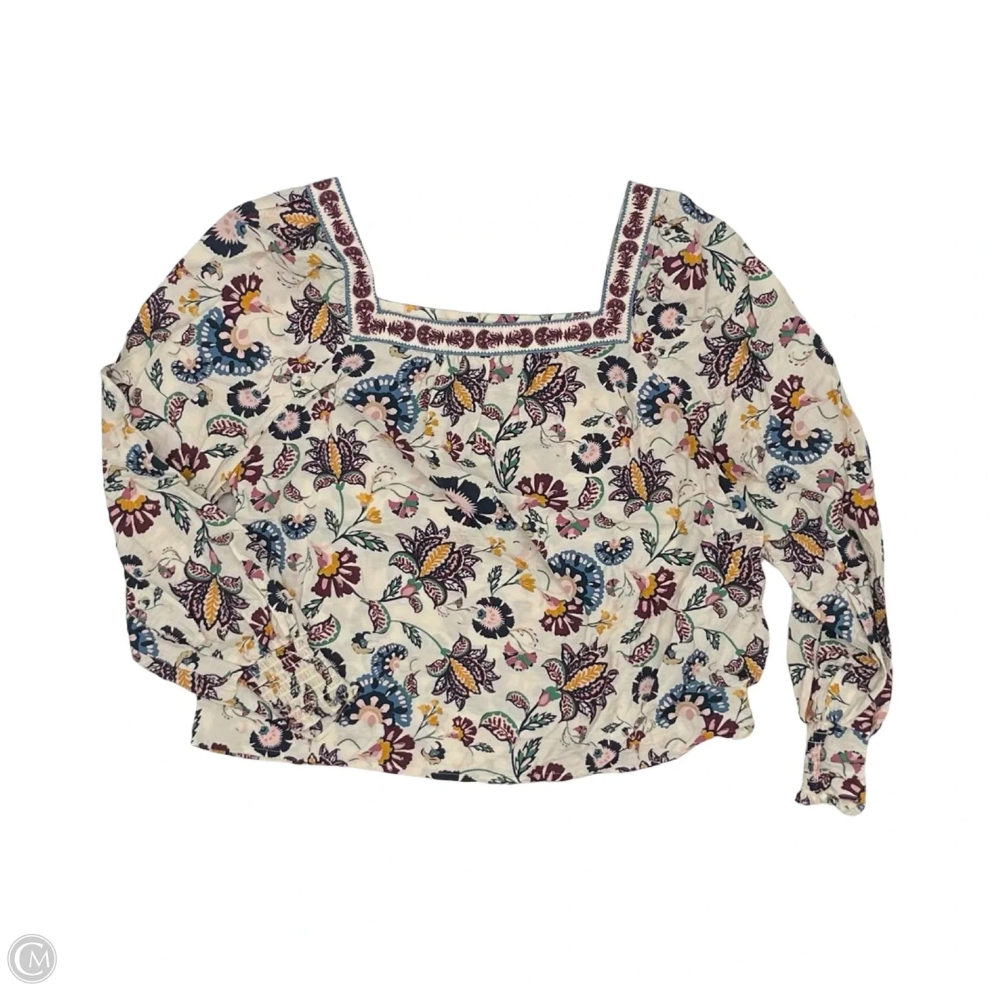 Blouse Long Sleeve By Loft In Cream, Size: L