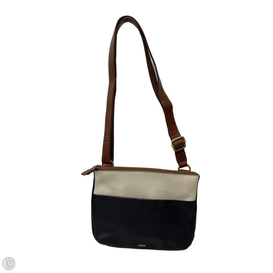 Crossbody Leather By Fossil, Size: Medium