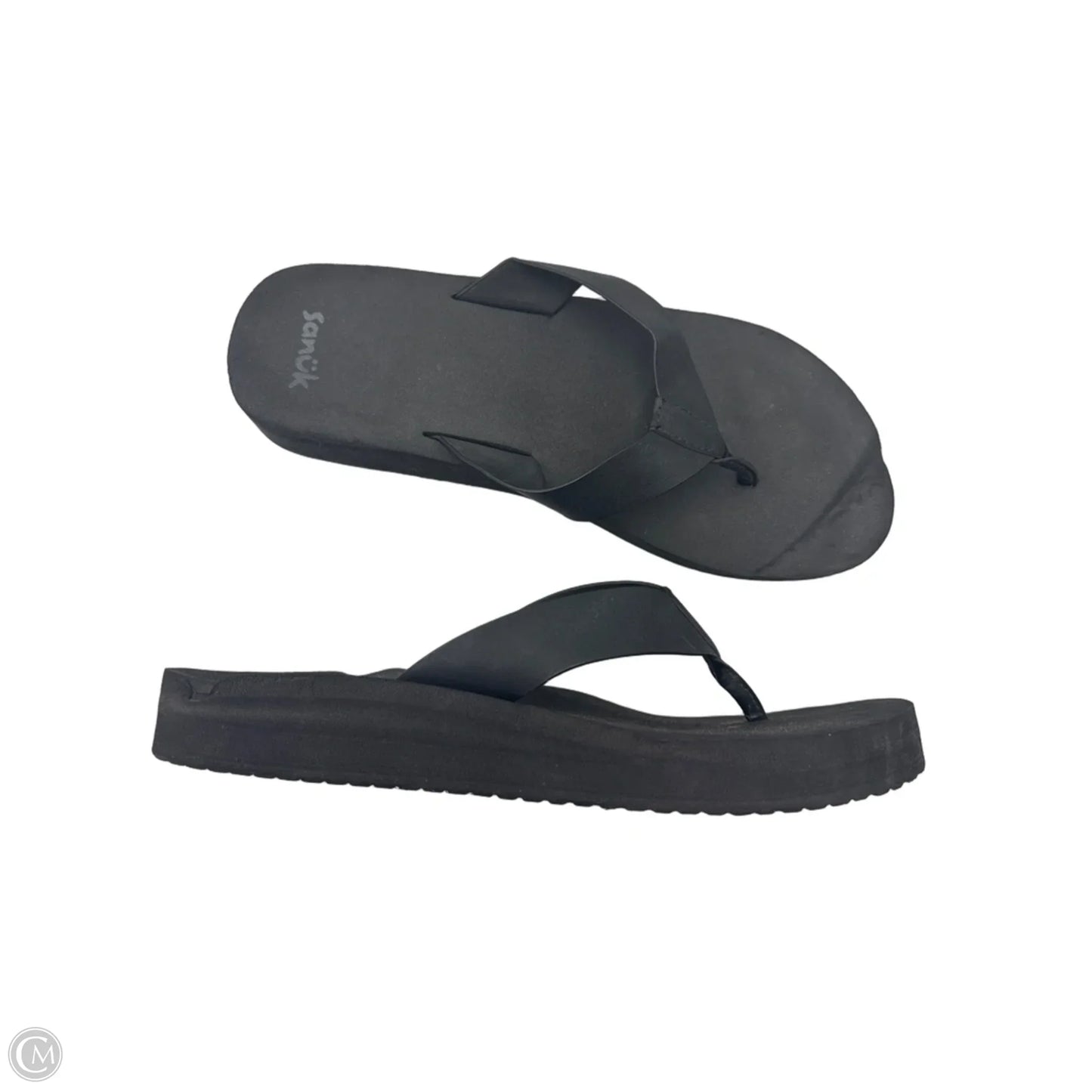 Sandals Flip Flops By Sanuk In Black, Size: 10
