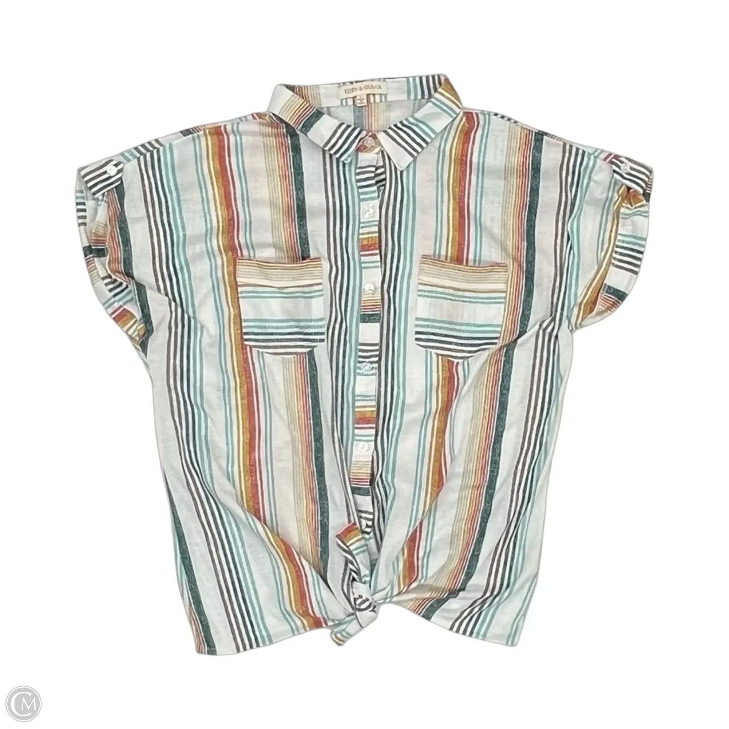 Top Short Sleeve By Eden & Olivia In White, Size: L