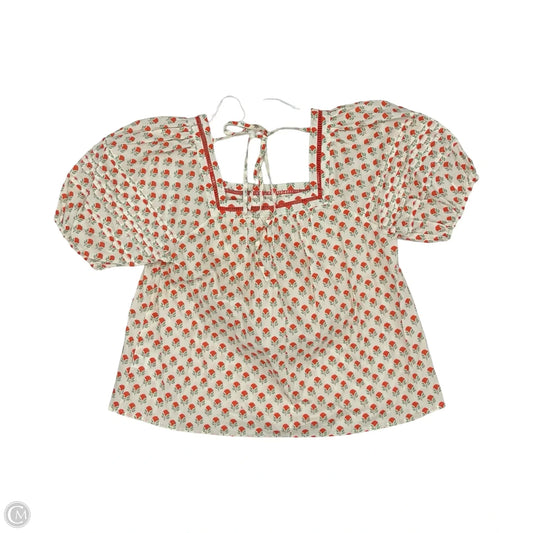 Top Short Sleeve By Entro In Cream & Red, Size: L