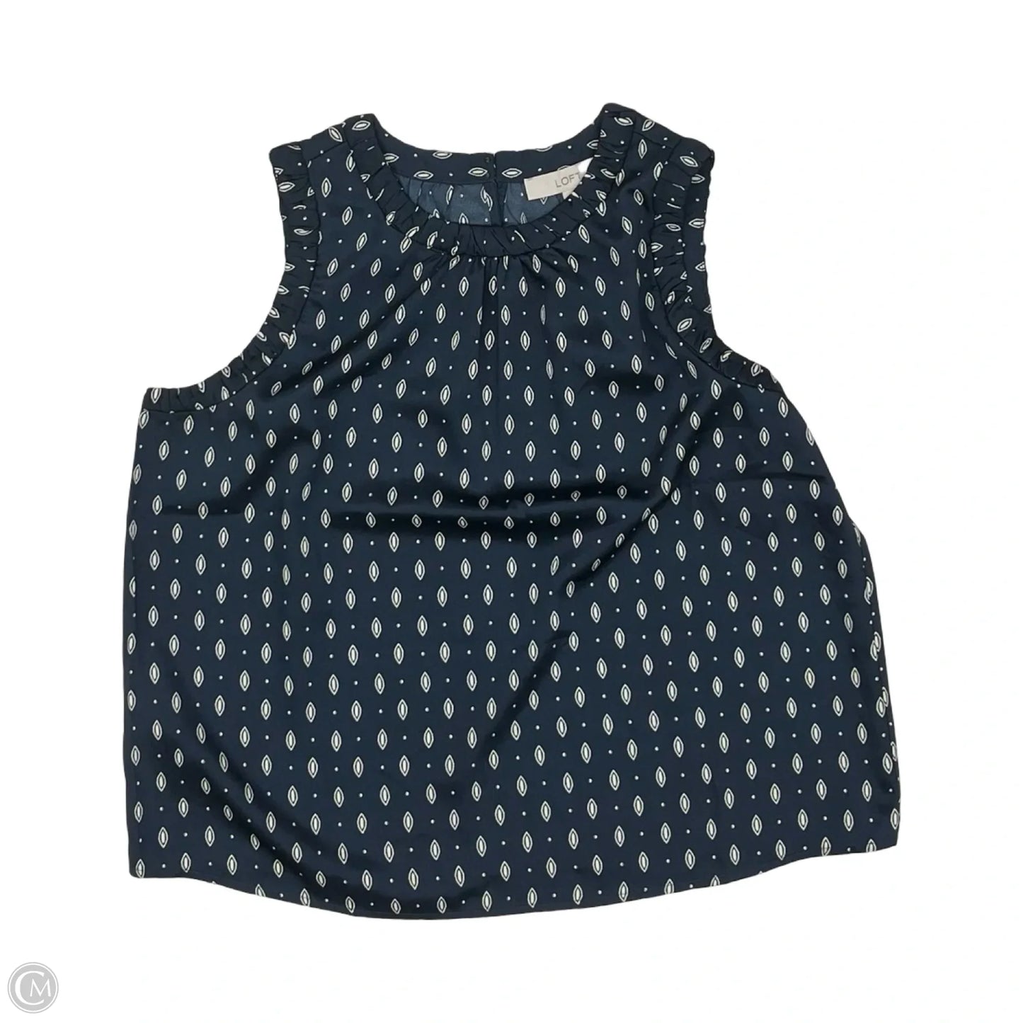 Blouse Sleeveless By Loft In Blue, Size: L