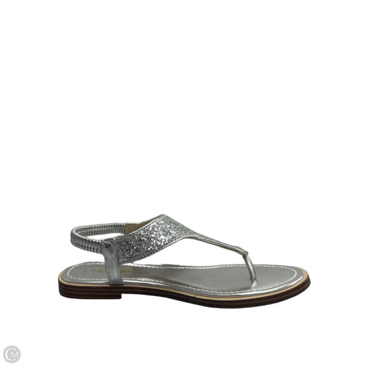 Sandals Flats By Clothes Mentor In Silver, Size: 7