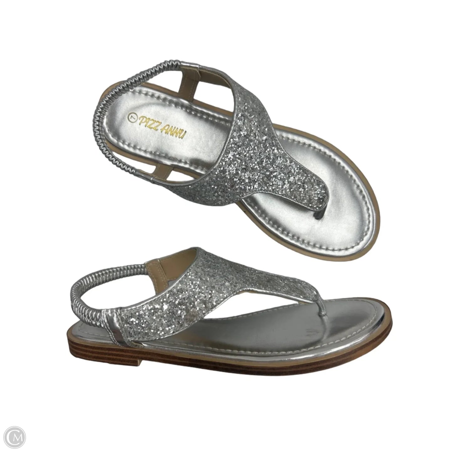 Sandals Flats By Clothes Mentor In Silver, Size: 7