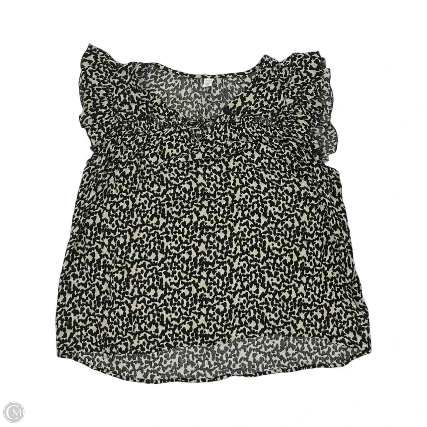 Blouse Short Sleeve By Old Navy In Leopard Print, Size: Xl