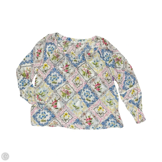 Blouse Long Sleeve By Jane And Delancey In White, Size: M