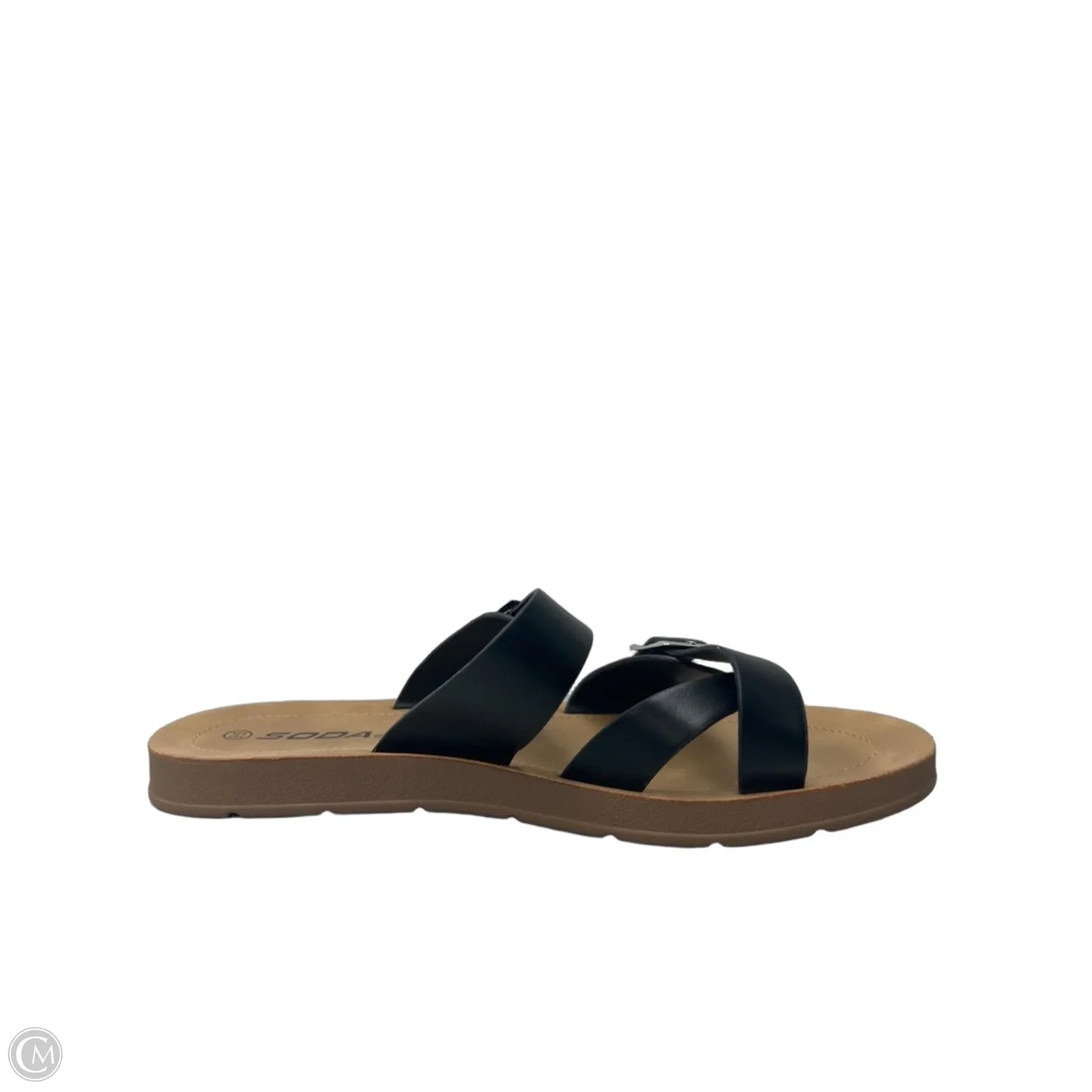 Sandals Flats By Soda In Black, Size: 9.5
