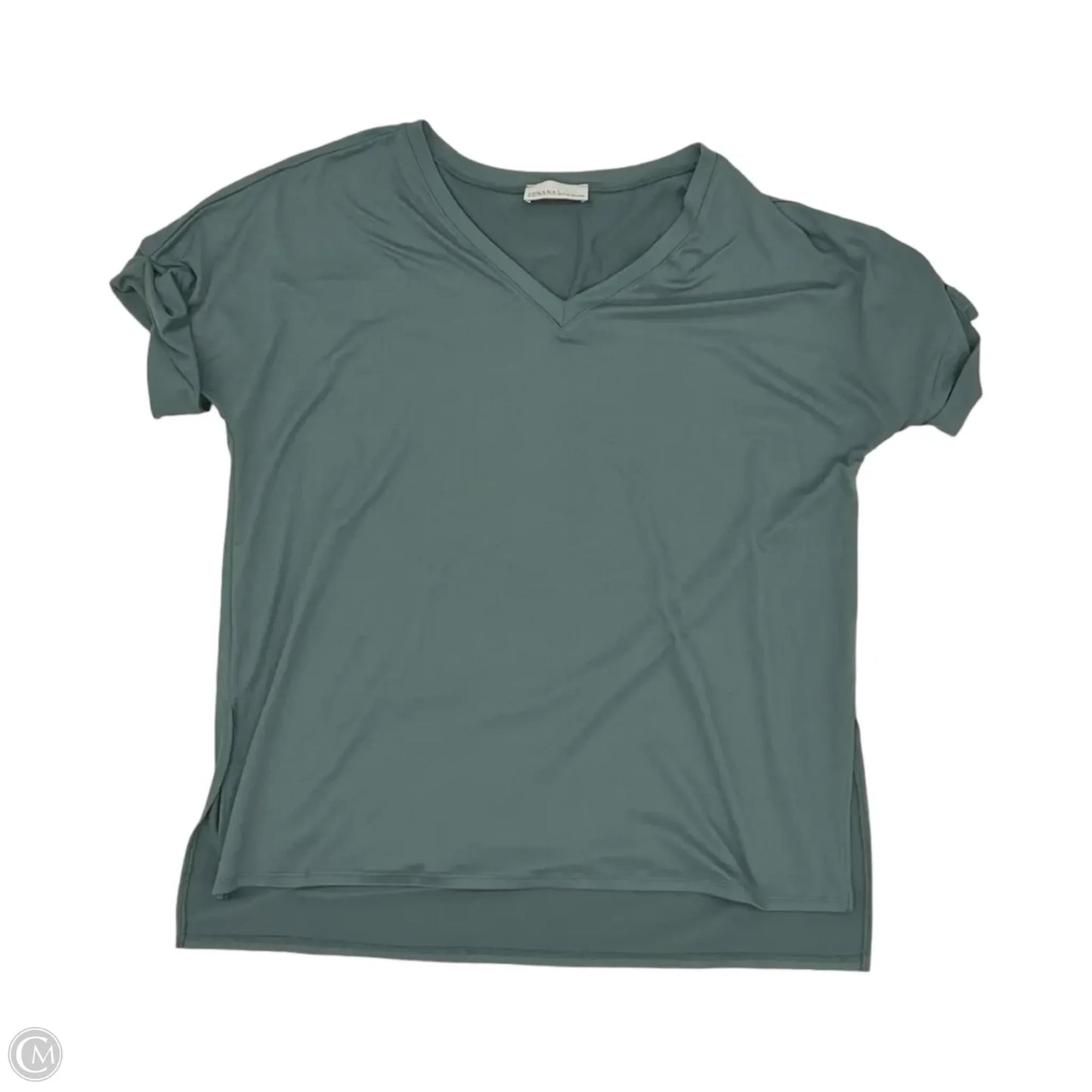 Tunic Short Sleeve By Zenana In Green, Size: L