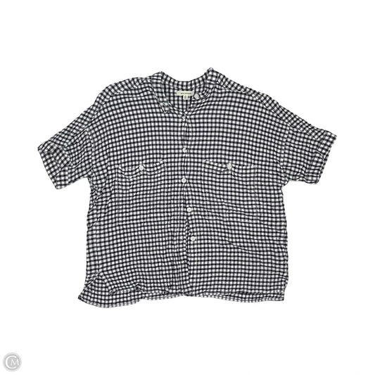 Top Short Sleeve By Max Studio In Blue & White, Size: S
