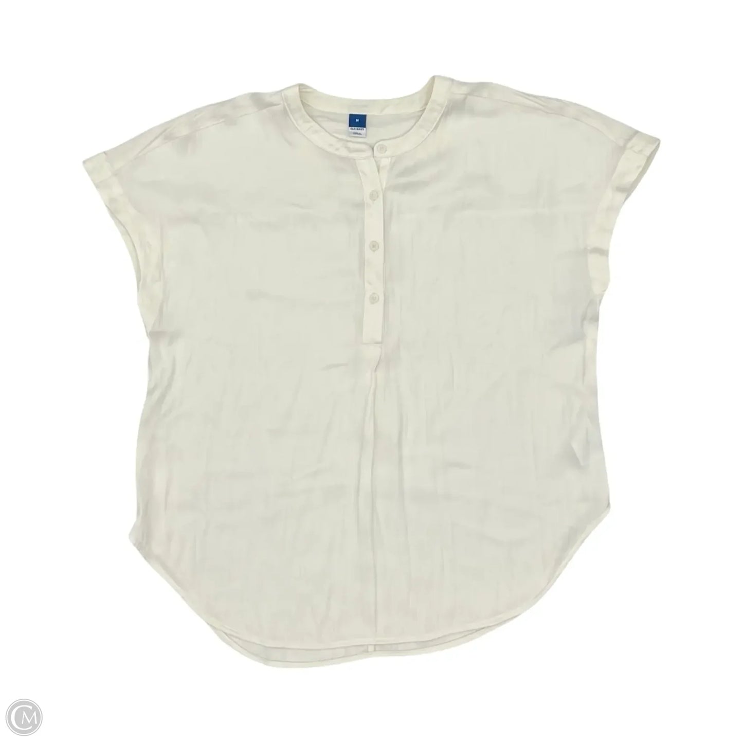 Blouse Short Sleeve By Old Navy In Cream, Size: M
