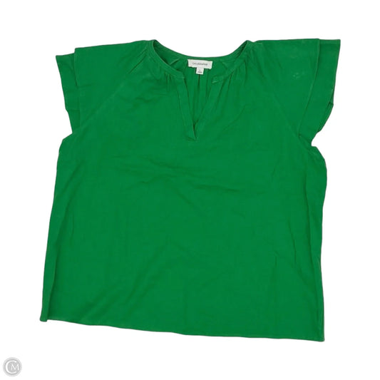 Top Short Sleeve By Calligraphie In Green, Size: L