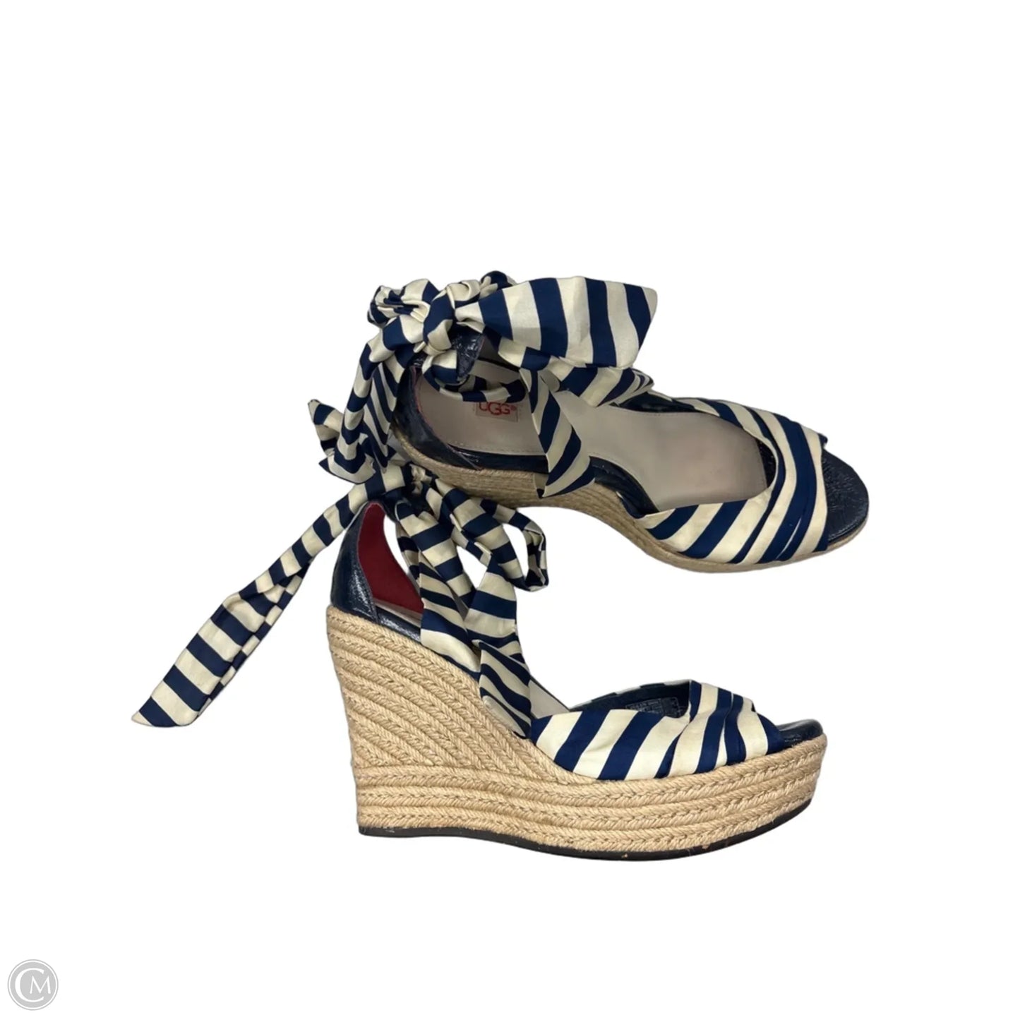 Sandals Designer By Ugg In Blue & Tan, Size: 8.5