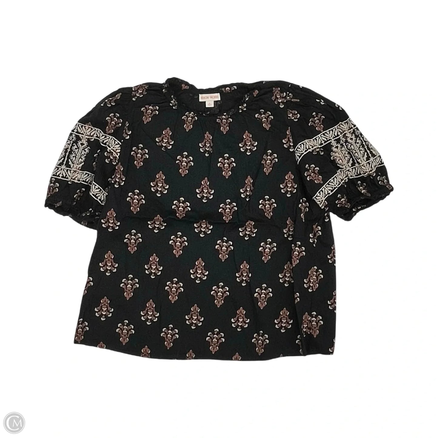 Blouse Short Sleeve By Knox Rose In Black, Size: M