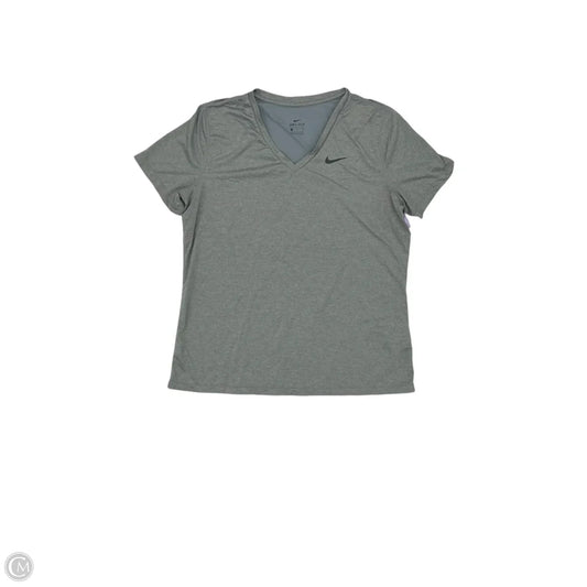 Athletic Top Short Sleeve By Nike In Grey, Size: Xl