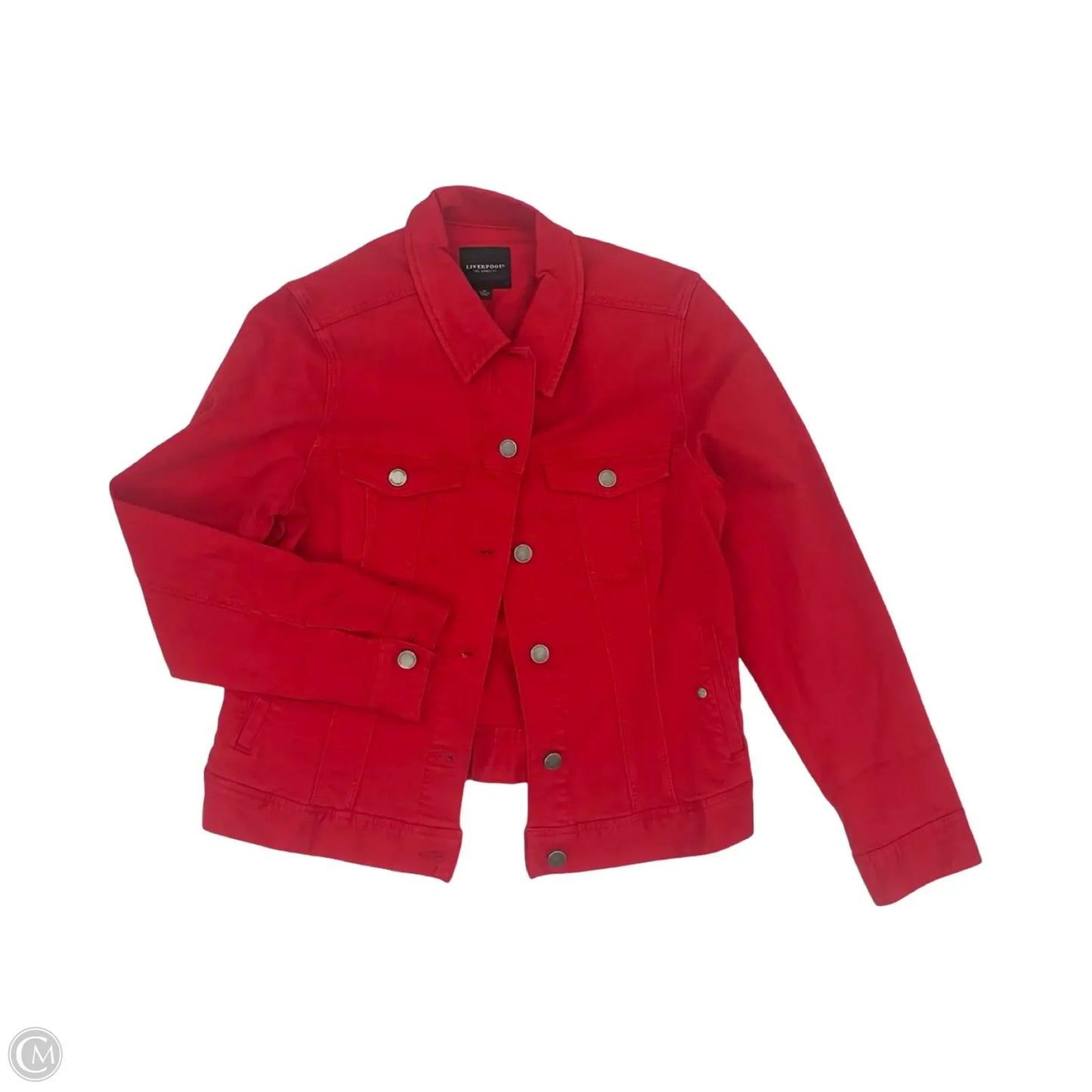 Jacket Denim By Liverpool In Red Denim, Size: M