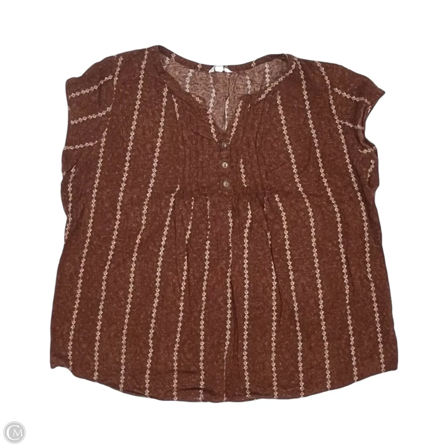 Top Short Sleeve By Sonoma In Brown, Size: Xl