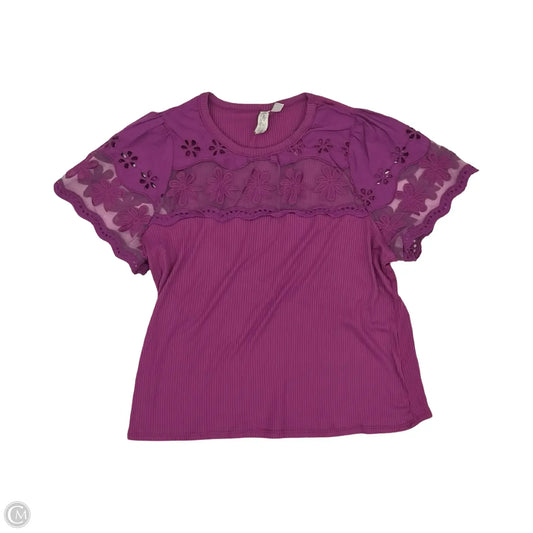 Top Short Sleeve By Cato In Purple, Size: Xl