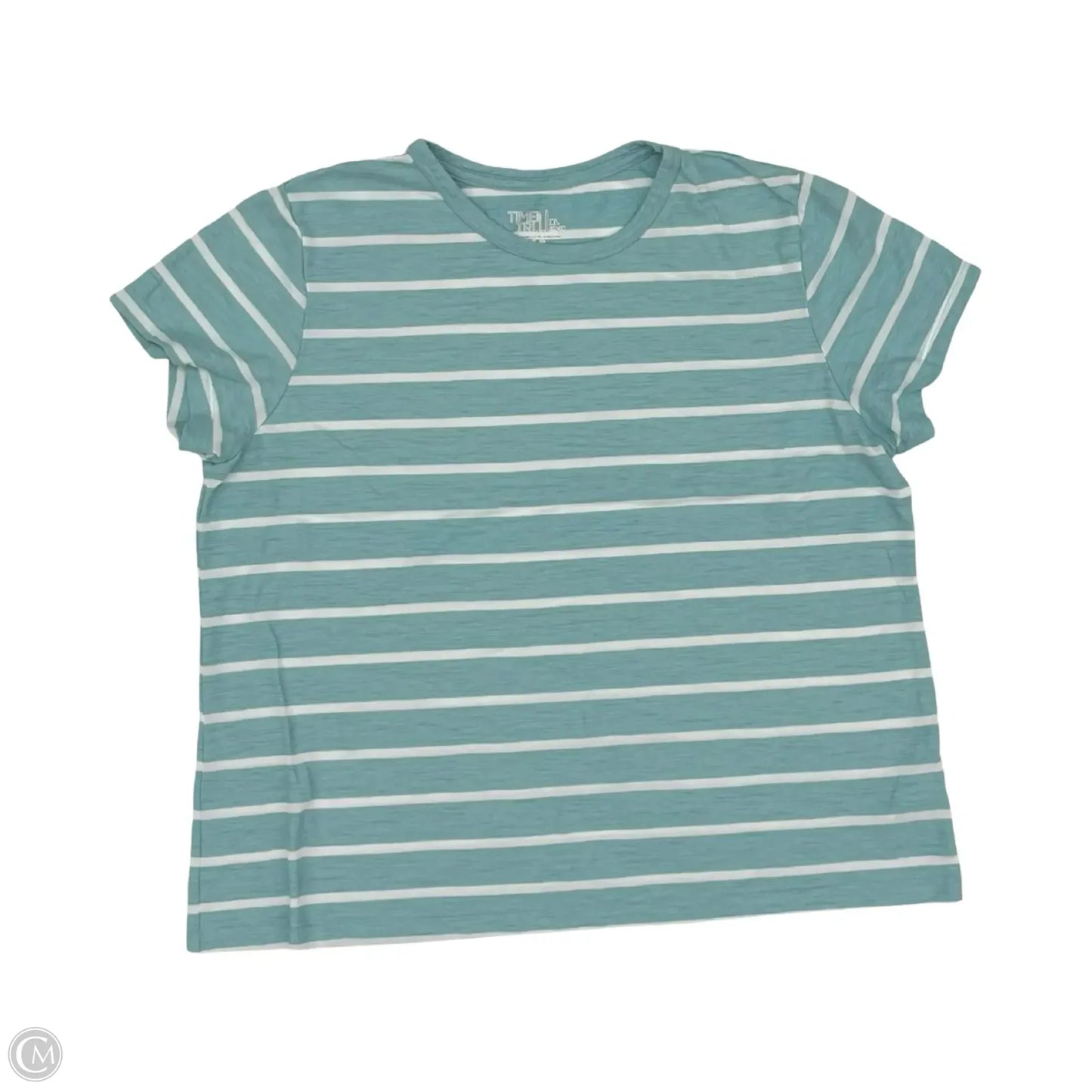 Top Short Sleeve By Time And Tru In Blue & White, Size: Xl