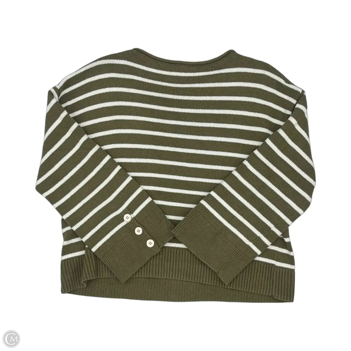 Sweater By Talbots In Green & White, Size: Xl