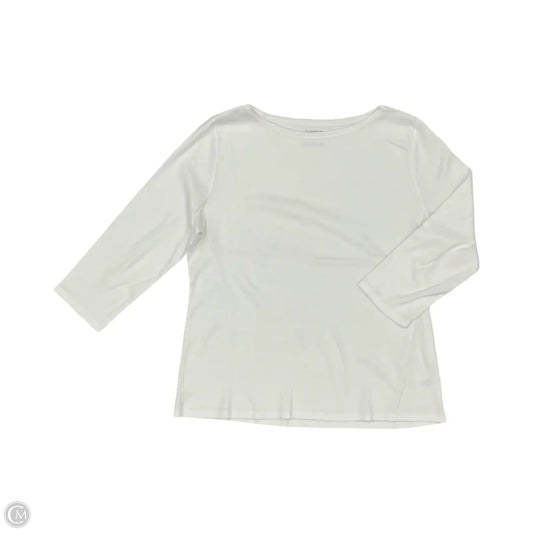 Top Long Sleeve By Talbots In White, Size: Xl
