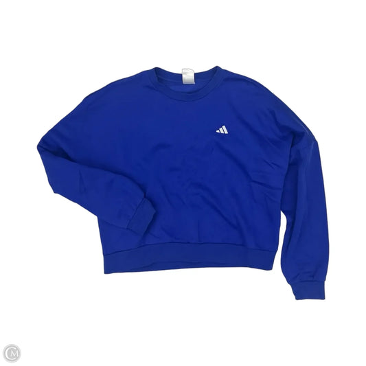 Athletic Sweatshirt Crewneck By Adidas In Blue, Size: S