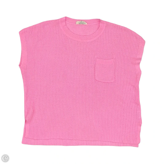 Sweater Short Sleeve By Haptics In Pink, Size: 1x
