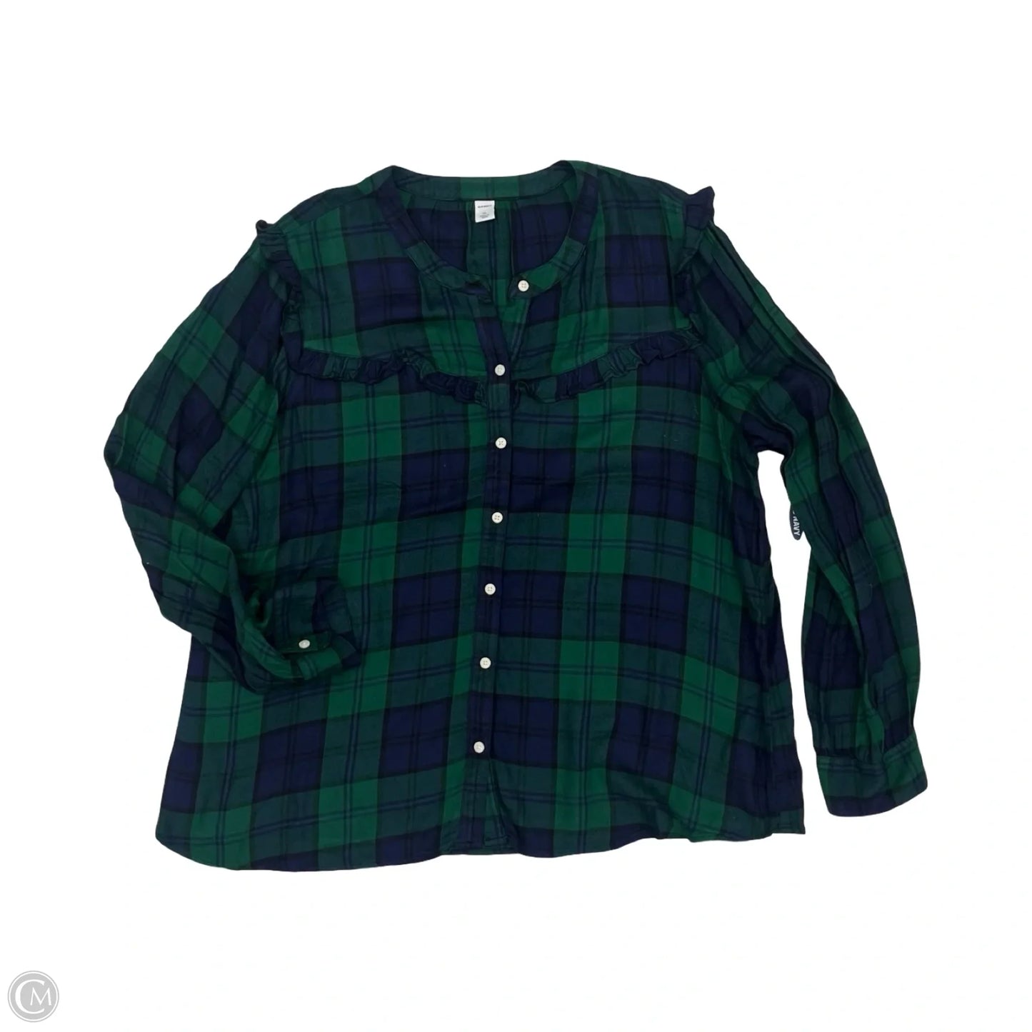 Top Long Sleeve By Old Navy In Blue & Green, Size: Xl