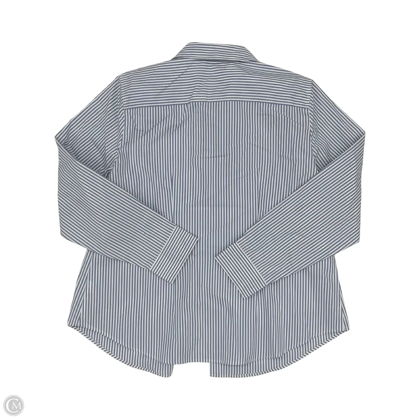 Top Long Sleeve By Time And Tru In Blue & White, Size: Xxl