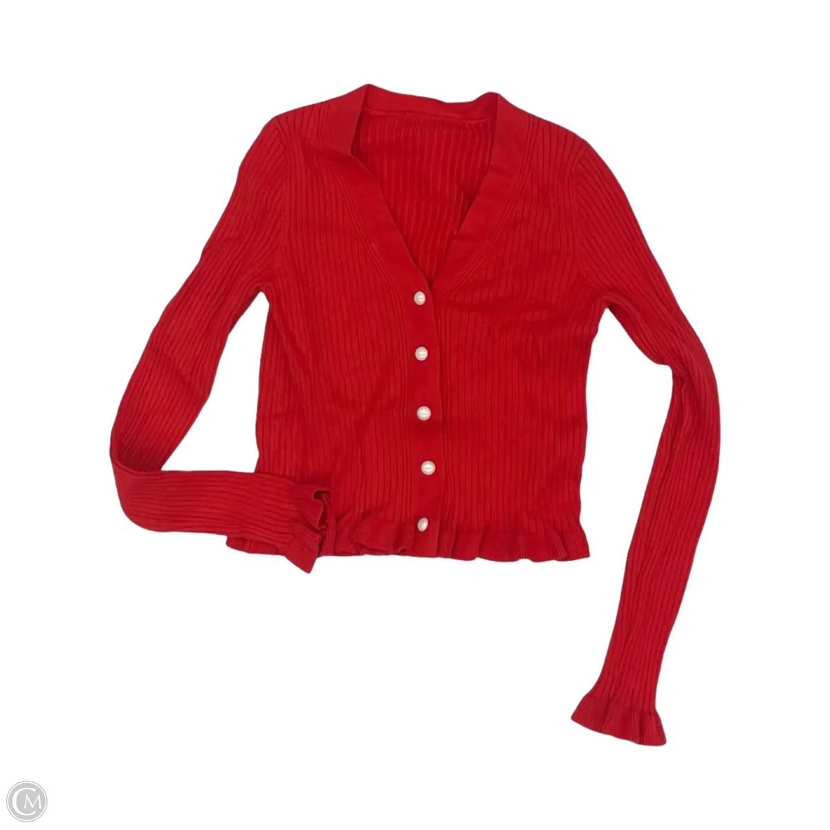 Sweater Cardigan By Commense In Red, Size: L