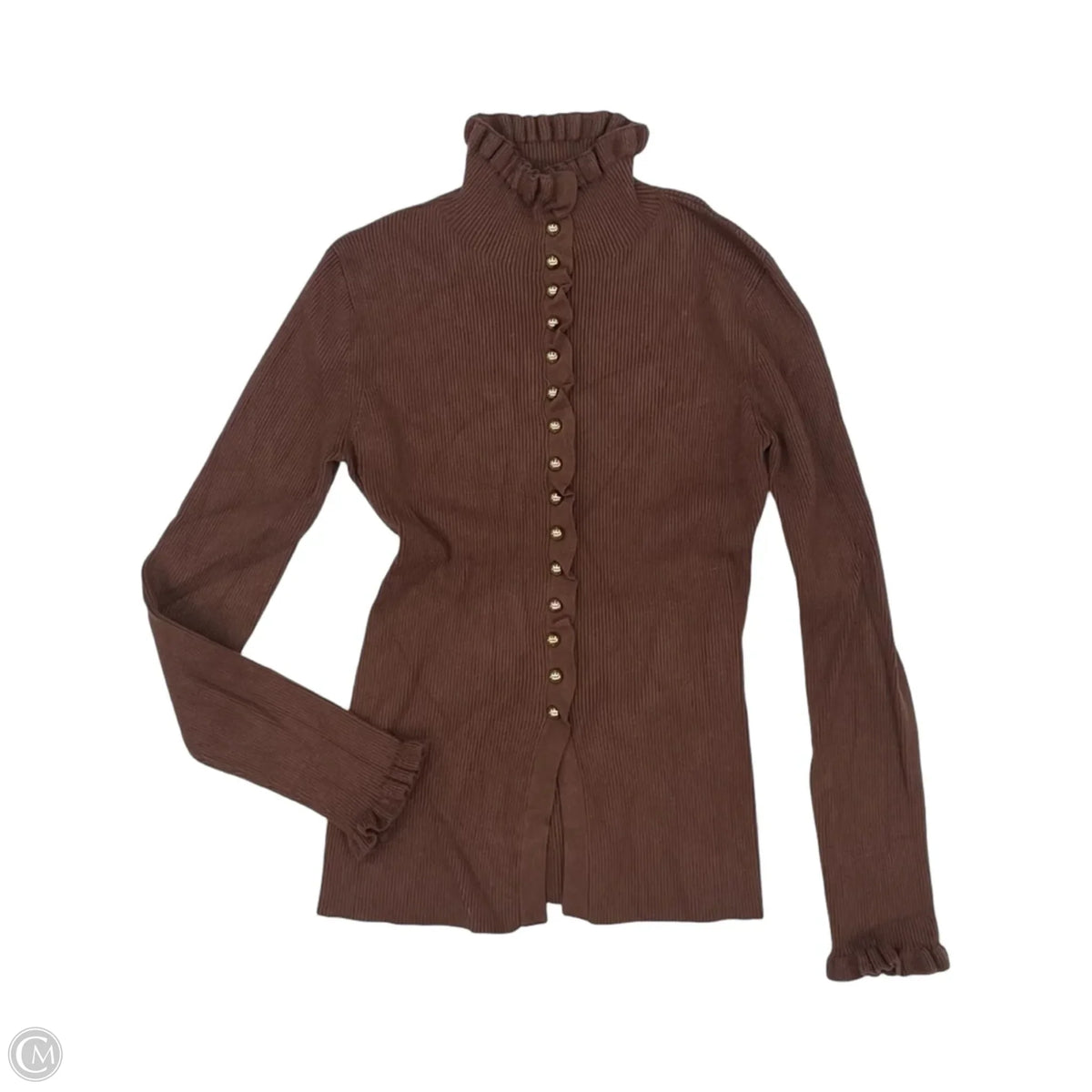 Sweater Cardigan By Commense In Brown, Size: L