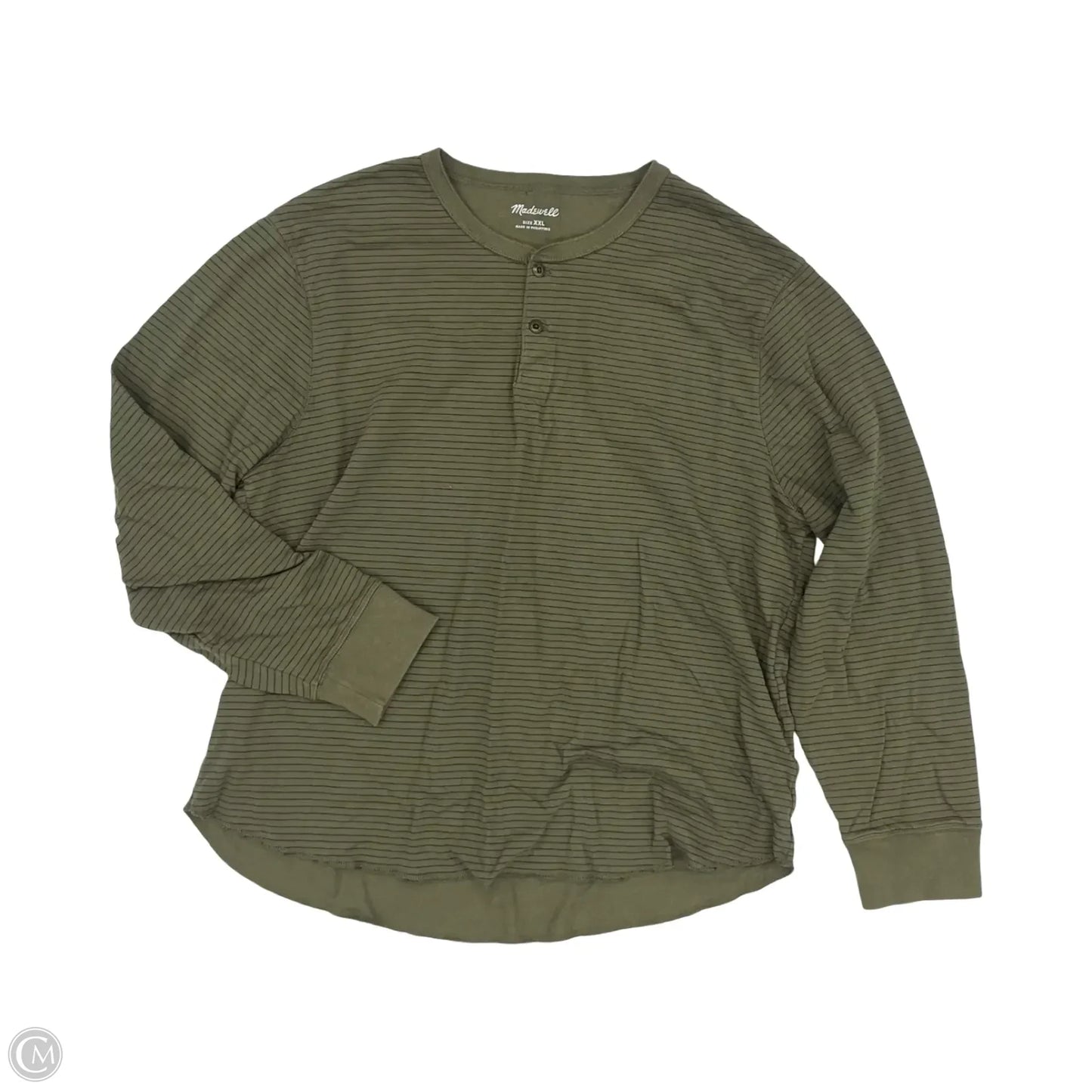 Top Long Sleeve By Madewell In Black & Green, Size: Xxl