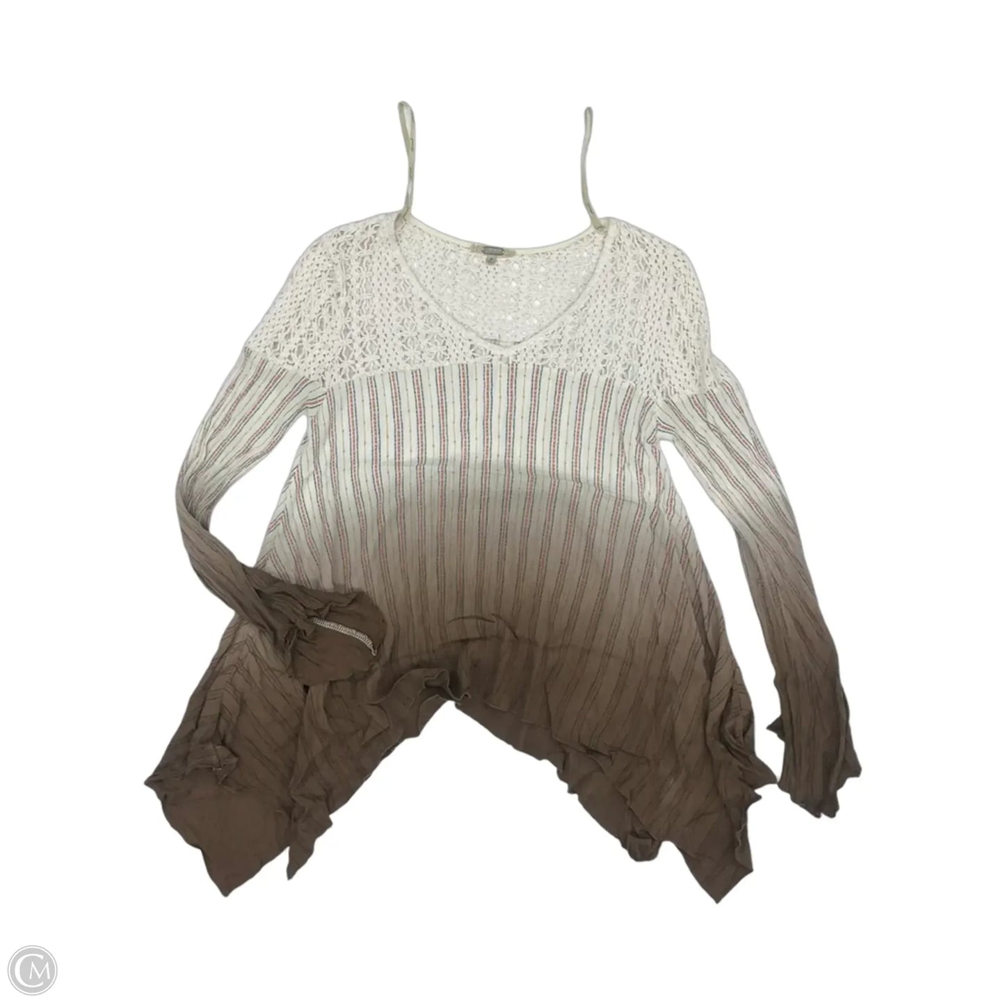Top Long Sleeve By Gimmicks In White, Size: S
