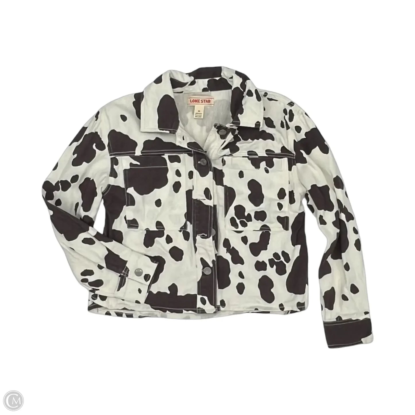 Jacket Denim By Clothes Mentor In Cream Denim, Size: M