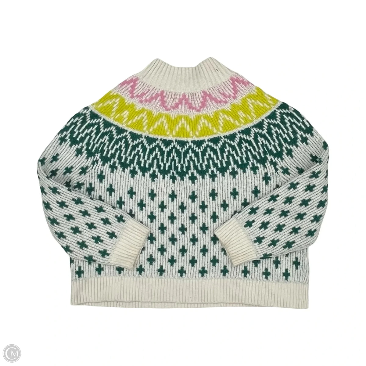 Sweater By Old Navy In Green & White, Size: Xl