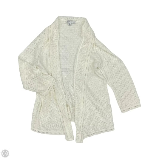 Sweater Cardigan By Notations In Cream, Size: Xl