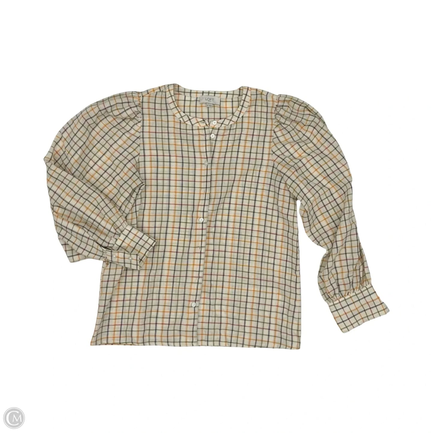 Blouse Long Sleeve By Loft In Tan, Size: Xs