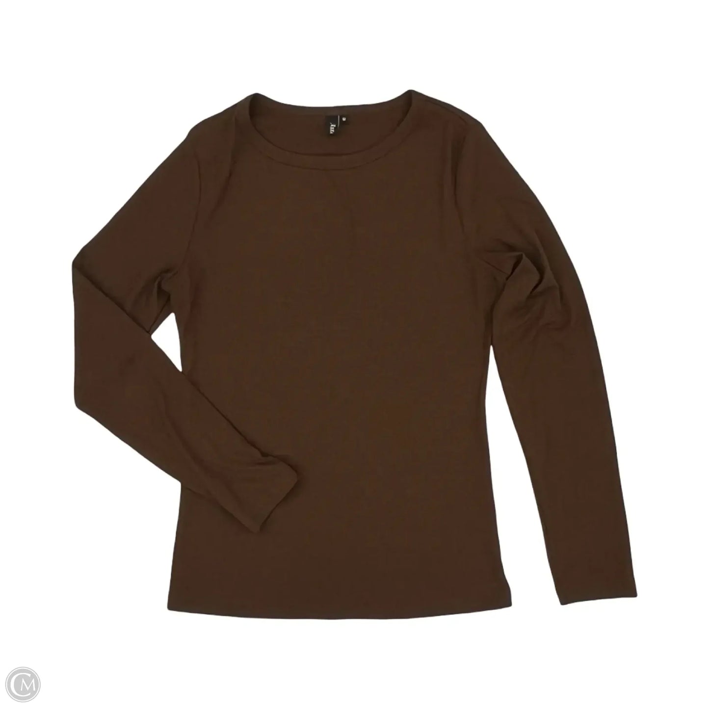 Top Long Sleeve By Automet In Brown, Size: M