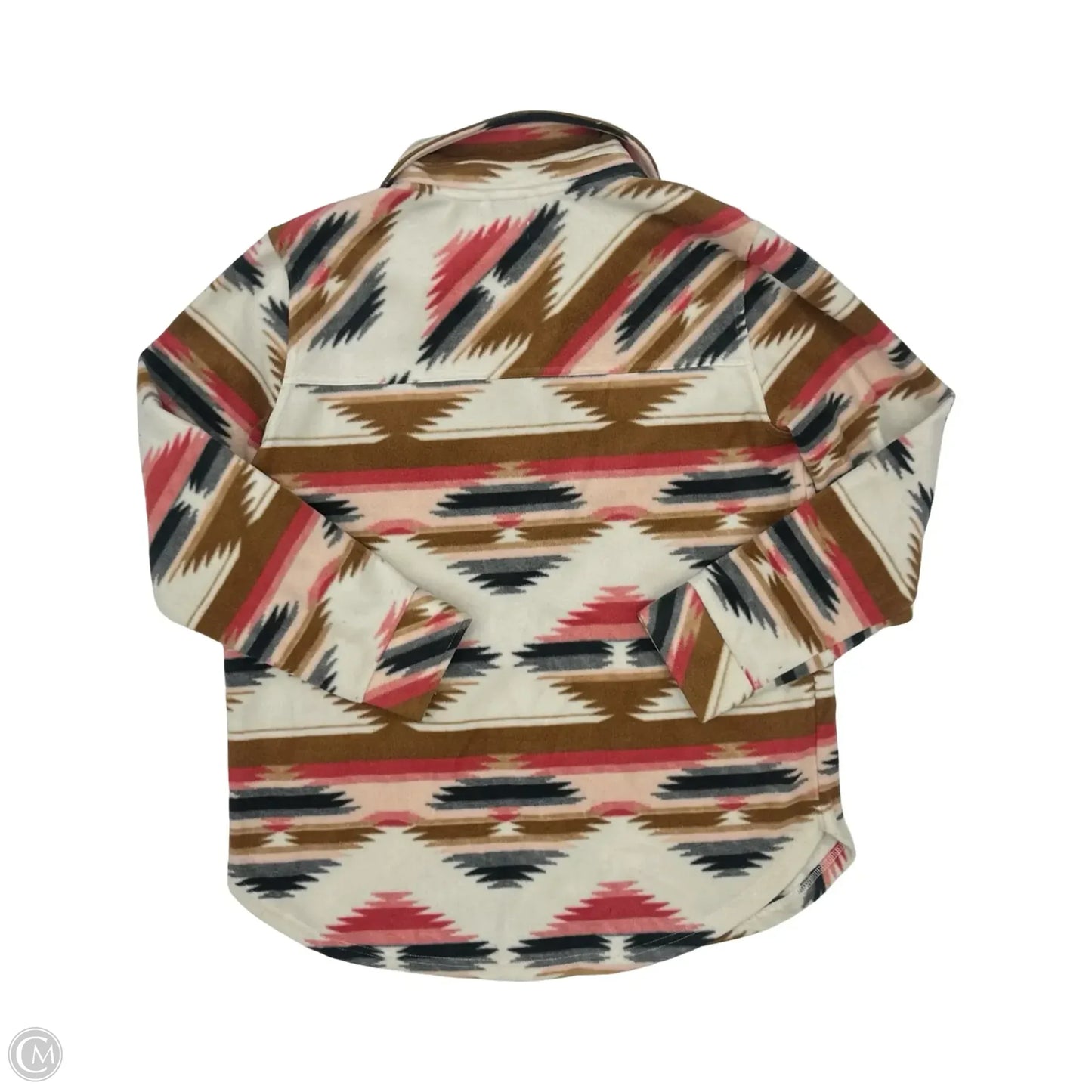 Jacket Shirt By Clothes Mentor In Brown, Size: L