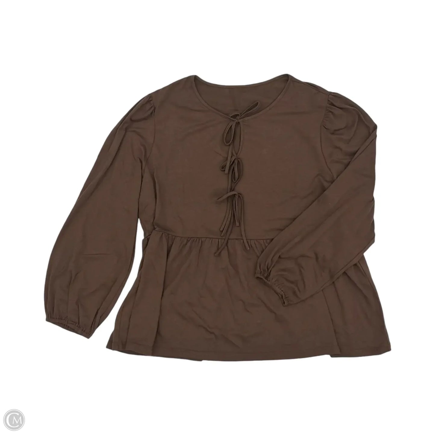 Top Long Sleeve By Cmf In Brown, Size: 3x