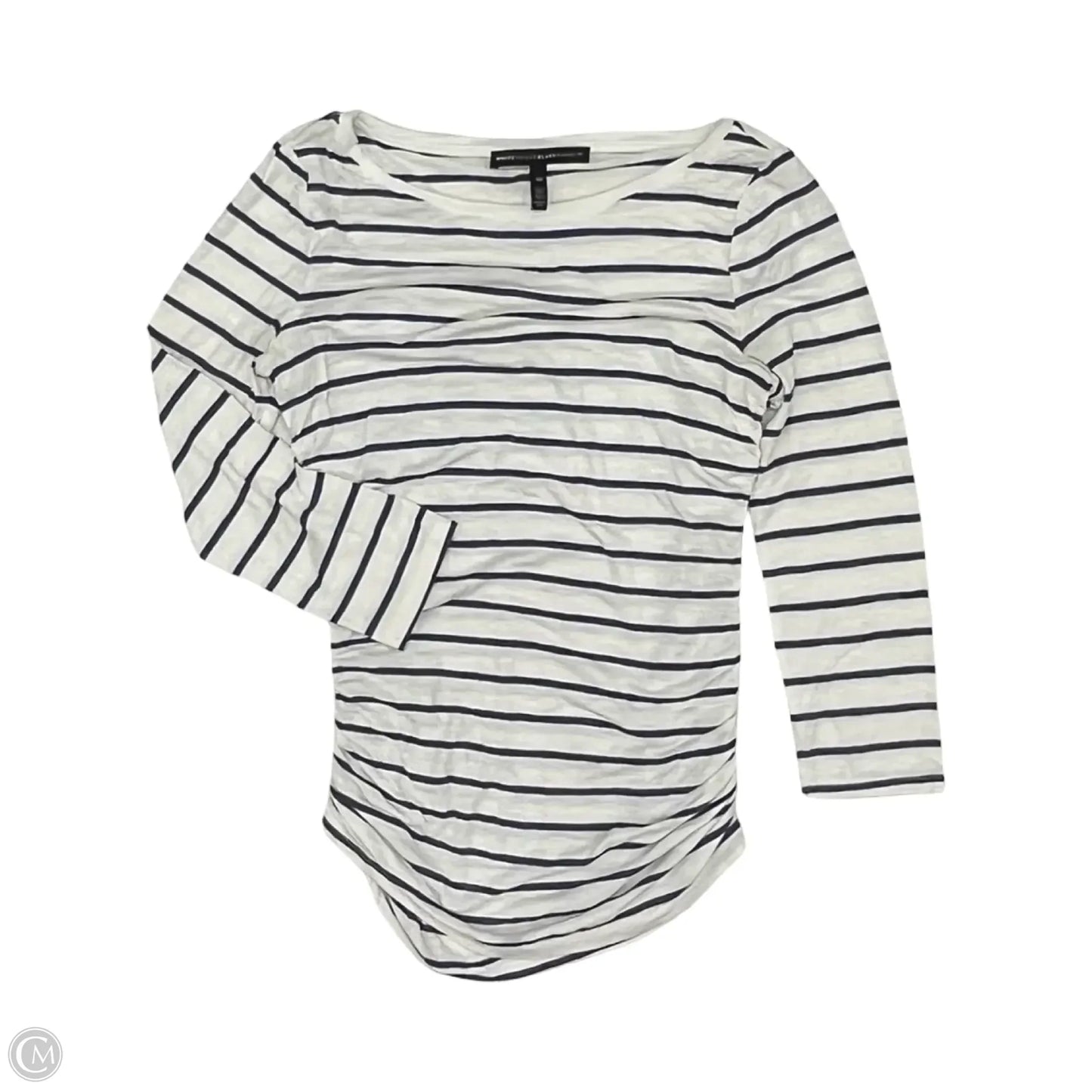 Top Long Sleeve By White House Black Market In Blue & White, Size: Xs